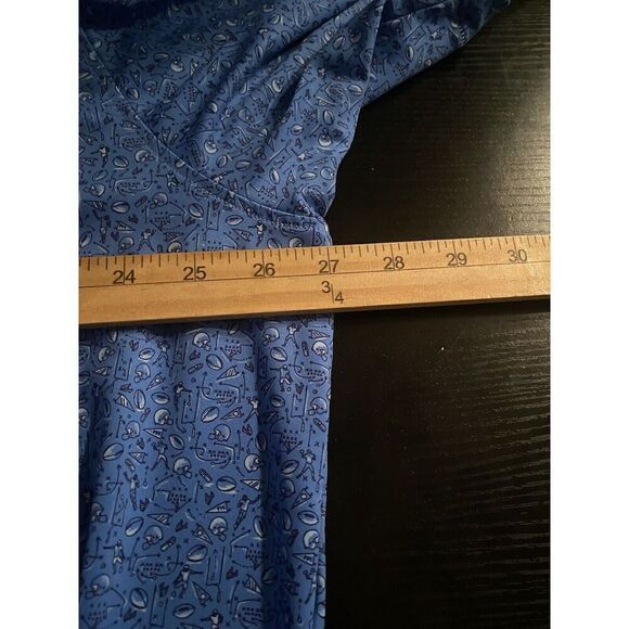 Peter Millar Mens XXL Summer Comfort Football Print Pattern All Over Blue - Picture 8 of 9